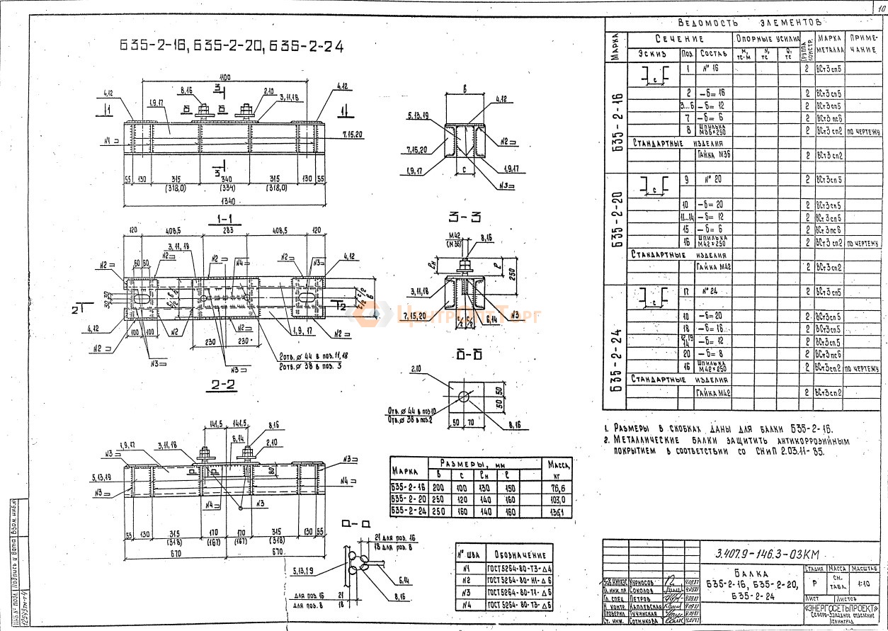Чертеж балка б35 16