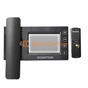 Комплект: цветной видеодомофон QM-434 чёрный с экраном 4.3" + цветная вызывная видеопанель QM-305N (600ТВЛ) серебро