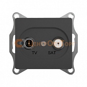 Механизм телевизионной оконечной розетки TV/SAT 1dB Schneider GLOSSA, цвет антрацит