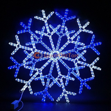 Световая фигура «Большая Снежинка LED» 90*90 см, бело-синяя