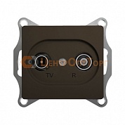 Механизм TV-R проходной розетки 4dB Schneider GLOSSA, цвет шоколад