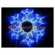 Снежинка из светодиодного дюралайта синяя, размер 60,9х60,9см, IP44, с белыми мерцающими светодиодами LED-XM(FR)-2D-CK005-B-F(W)-24"