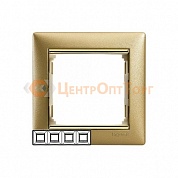 Legrand 770304 Рамка Valena 4 поста матовое золото