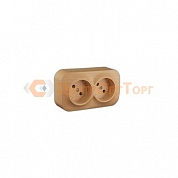 Legrand 782272 Розеточный блок 2x2К без шторок 16 A 250 В~ Quteo IP 20 дерево