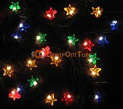Влагозащищенная cветодиодная гирлянда "Звезды" LED-STAR-4"-220V-18-M/DG