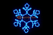 Нвогодний 2D Мотив "Снежинка" из светодиодного дюралайта, со светодинамикой флэш, размер 24  LED-XM(FR)-СK016-240V-24" синий