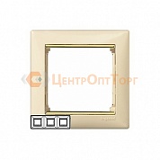 Legrand 774153 Рамка Valena 3 поста горизонтальный монтаж слоновая кость/золотой штрих