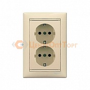 Legrand 774371 Розеточный блок Valena немецкий стандарт 2х2К+3 с защитными шторками укомплектованный слоновая кость