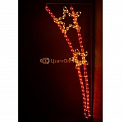 Нвогодний 2D Мотив "Две звезды" из светодиодного дюралайта на металлическом  каркасе 
LED-2STAR-240V-R/Y красно-жёлтый
