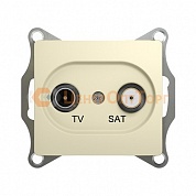 Механизм телевизионной оконечной розетки TV/SAT 1dB Schneider GLOSSA, цвет бежевый