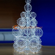 Нвогодний 3D Мотив "Дерево из шаров"  из шаров разного диаметра  с подсветкой из светодиодов BN-165 белый