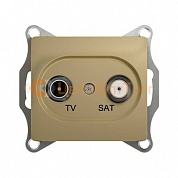 Механизм телевизионной проходной розетки TV/SAT 4dB Schneider GLOSSA, цвет титан