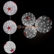 Световая фигура «Три шара», белый+красный, 18Вт