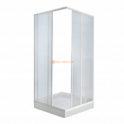 Кабина душевая пл/стекло 2-х стенная 900х900мм белый без поддона 2-х стенная Пластиклайн (СибПласт)