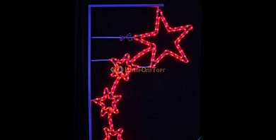 Консоль  5 звезд из дюралайта красных                                           LED-5STAR-240V-R