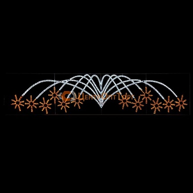 Световое панно «Фейерверк-Звездопад», 90*300 см