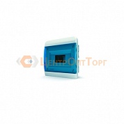 Щит встраиваемый TEKFOR 8 модулей IP41, прозрачная синяя дверца