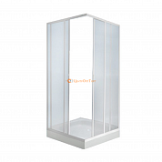 Кабина душевая пл/стекло 2-х стенная 800х800мм белый без поддона Пластиклайн (СибПласт)