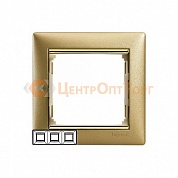 Legrand 770303 Рамка Valena 3 поста матовое золото