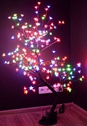 Дерево «Сакура-RGB» 2,4м cо светодинамикой  (с пультом ДУ), PHYCL-2,4-RGB светодиодов  5184 шт, 1728 цветков, мульти