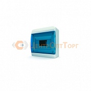 Щит навесной TEKFOR 8 модулей IP41, прозрачная синяя дверца