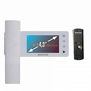 Комплект: цветной видеодомофон QM-434 белый с экраном 4.3" + цветная вызывная видеопанель QM-305N (600ТВЛ) серебро