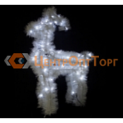 Олень 3D, белый (пушистый) LED-XM(PN)-3D-CK001