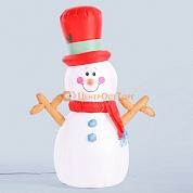 Фигура надувная «Снеговик в красном цилиндре», 120 см