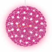 Нвогодний 3D Мотив "Шар с цветками" из пластика, 160 светодиодов LED-FBP-160-240V розовый