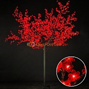 Световое дерево «Сакура», диаметр 2.0 м, высота 2.5 м, /1728 лепестков, красное