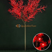 Световое дерево «Сакура», диаметр 3.0 м, высота 3.6 м, 2688 лепестков, красное