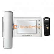 Комплект: цветной видеодомофон QM-434 белый с экраном 4.3" + цветная вызывная видеопанель QM-305N (600ТВЛ) чёрный