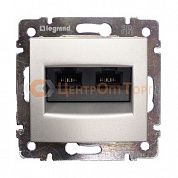 Legrand 770243 Информационная розетка Valena RJ 45 категория 6 UTP 2 выхода на винтах алюминий